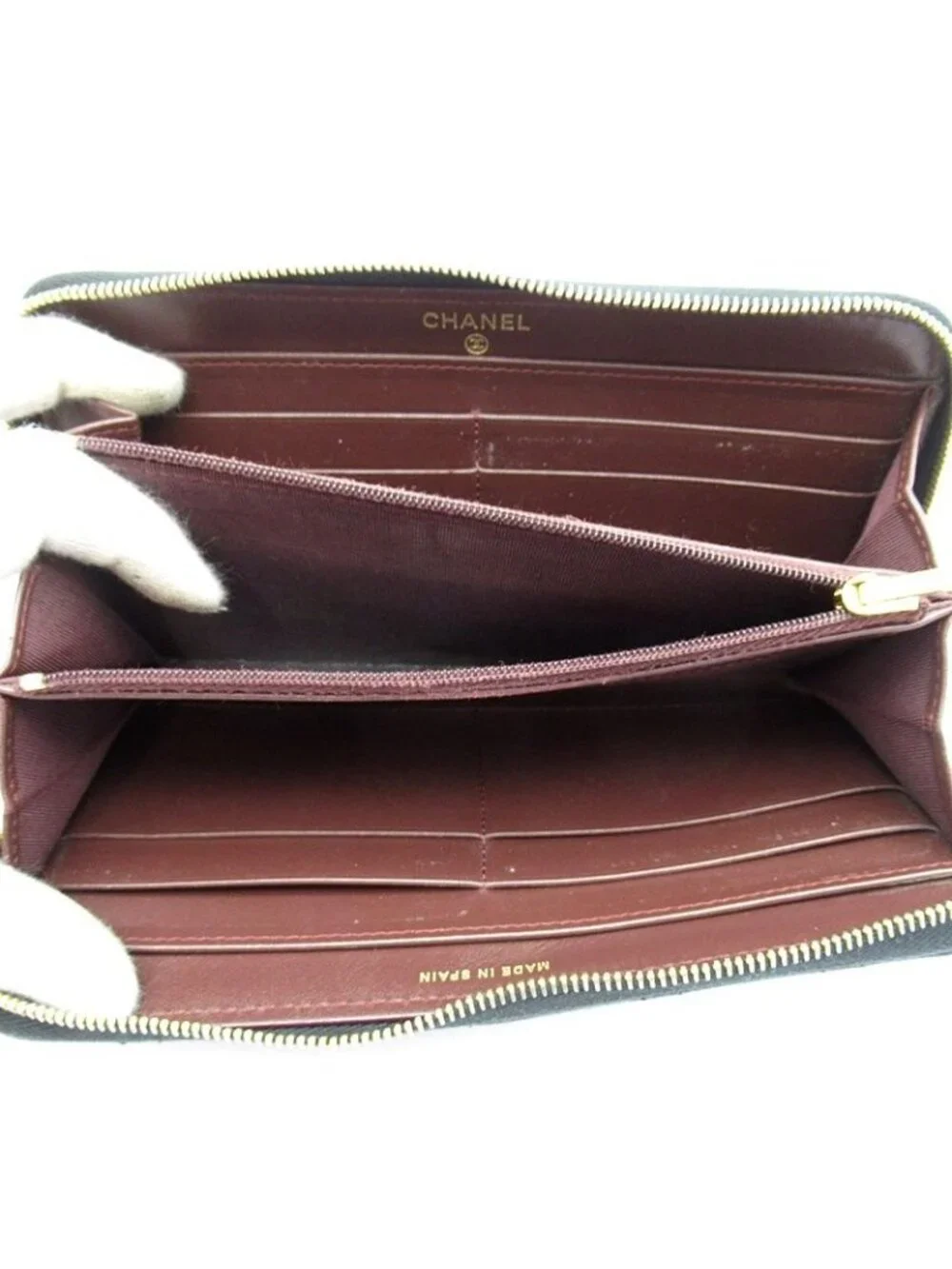 Chanel Full Zipper Wallet Caviar Leather Black